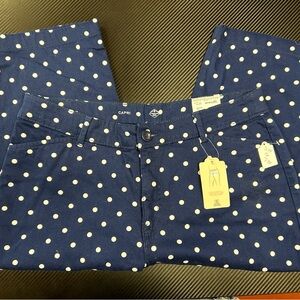 St. John's Bay Blue and White Polka Dot Capris